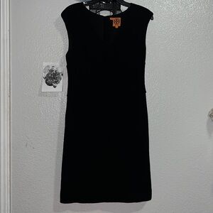 Tory Burch Black Twist Patrice Wool Front Cocktail Dress Size 6 Lined Woman's